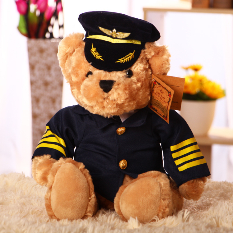 Urso de pelúcia da anfitriã da companhia aérea